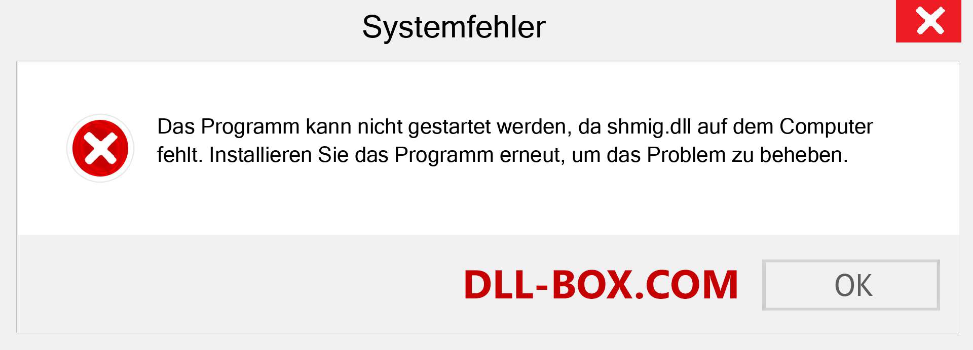 shmig.dll-Datei fehlt?. Download für Windows 7, 8, 10 - Fix shmig dll Missing Error unter Windows, Fotos, Bildern